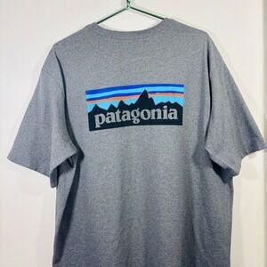 Patagonia Gray Responsibili-Tee Outdoor Graphic Short Sleeve Shirt Men's Sz XXL